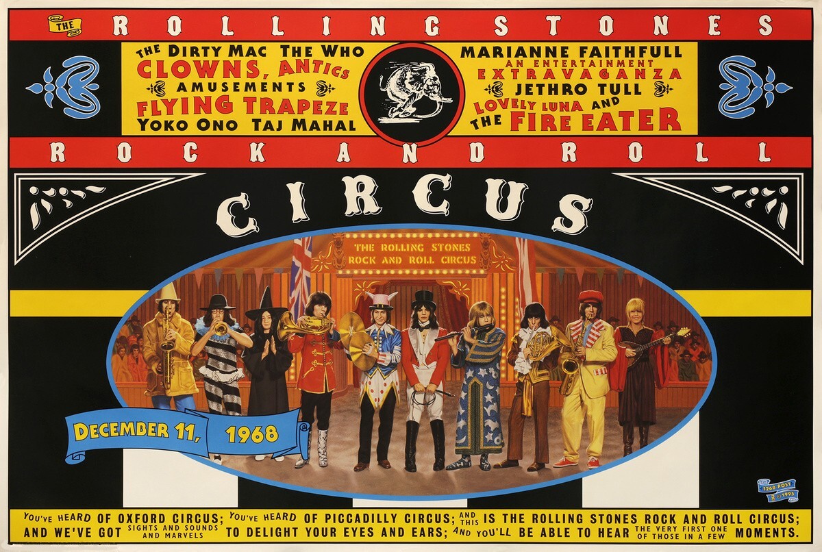 The Rolling Stones, 1968 Rock and Roll Circus Poster, Framed | eBay