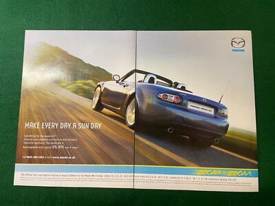 MAZDA MX 5 SUN DAY ZOOM ZOOM A4 X 2 ADVERT W