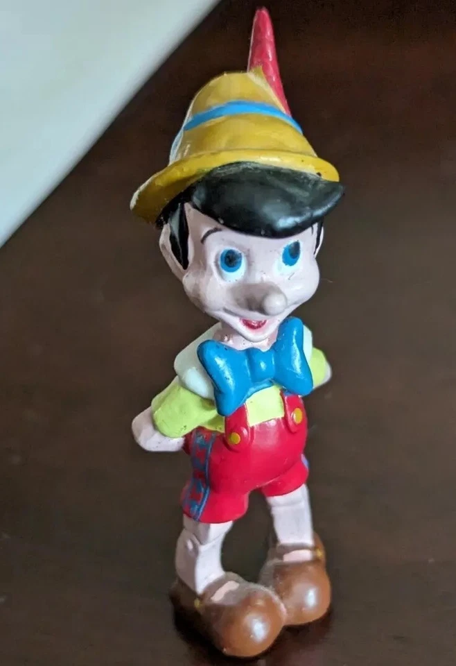 Vintage Pinocchio Figure Figurine Cake Topper Mini Disney 3” - Image 2 of 4