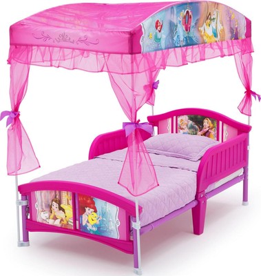 Delta Children Disney Princess Plastic Toddler Canopy Bed, Pink