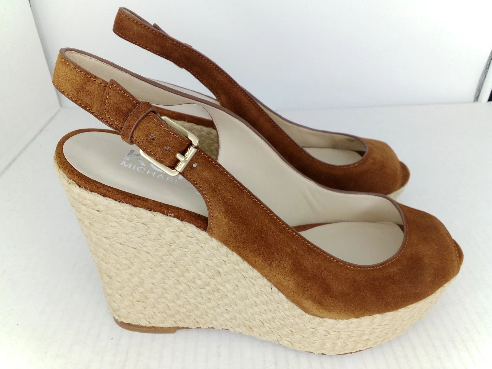 Michael Kors Espadrillas donna Keelyn scamosciato zeppa marrone 10 M 41R3KEMG1