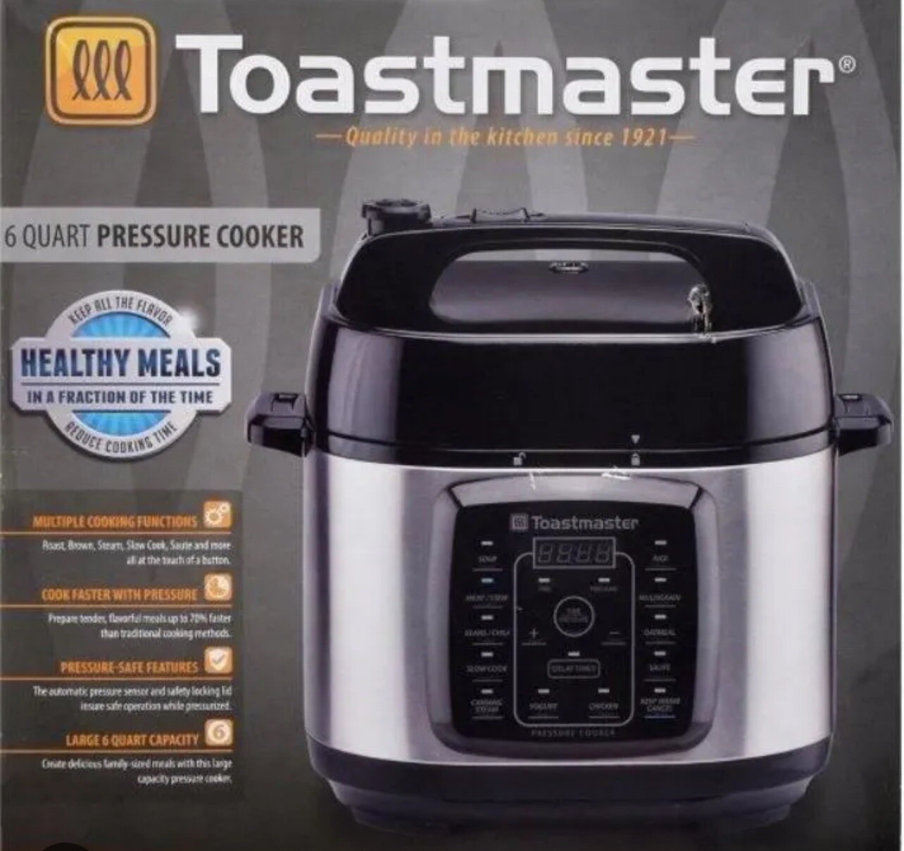 Toastmaster Tm670pc Pressure Cooker Electric 6 Quart Stainless Steel