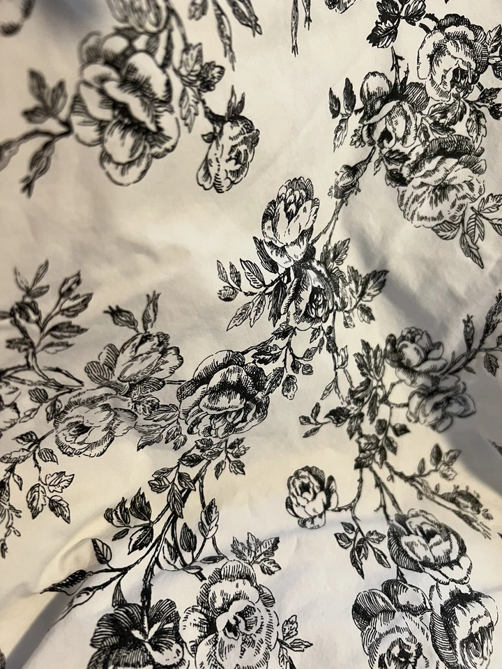 Lauren Ralph Lauren Cottage Hill Черно-белый Туалет Полная Плоская Простыня Б/У - Изображение 2 из 4