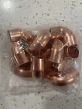 Mueller Industries W 01622P10 Copper 90 Degree Elbow 1/2 x 1/2 Sweat Dia. in.