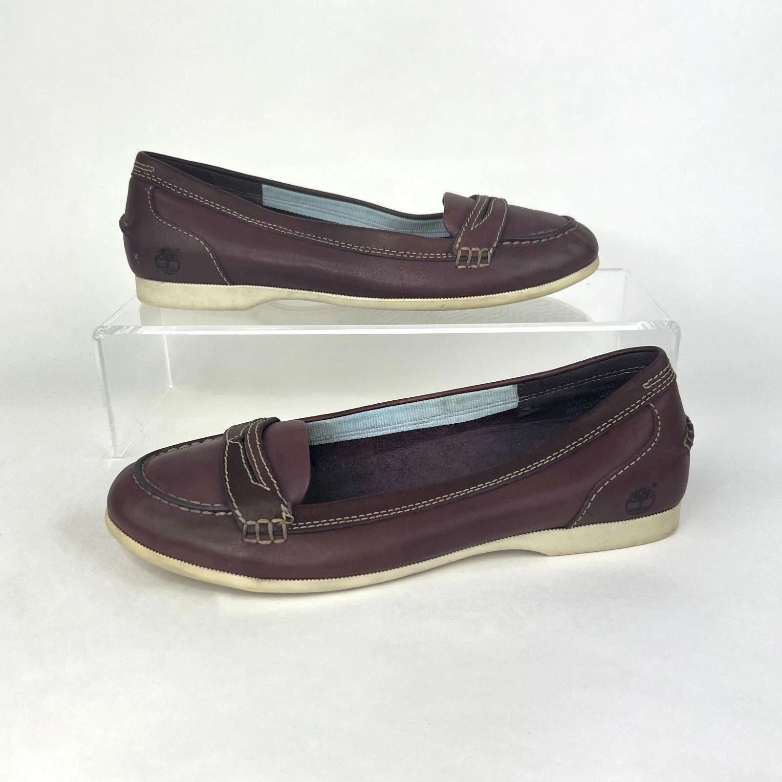 Mocassini da barca Timberland Smart Comfort da donna in pelle di prugna bordeaux 7 M