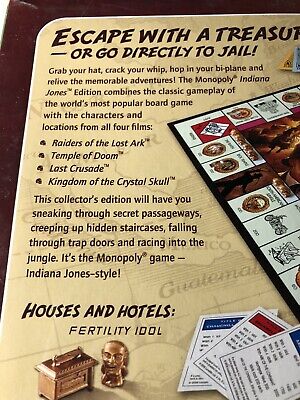 Indiana Jones MONOPOLY (2008) Collector's Limited Edition Wooden Box Crate  NEW