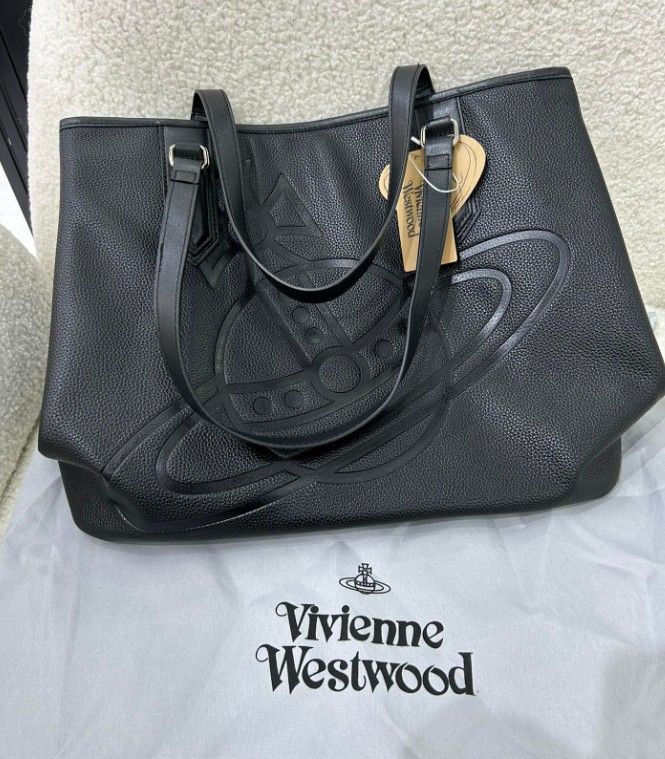 Vivienne Westwood hamilton トートバッグ Vivienne Westwood Hamilton Tote Bag Orb Logo Leather Grain