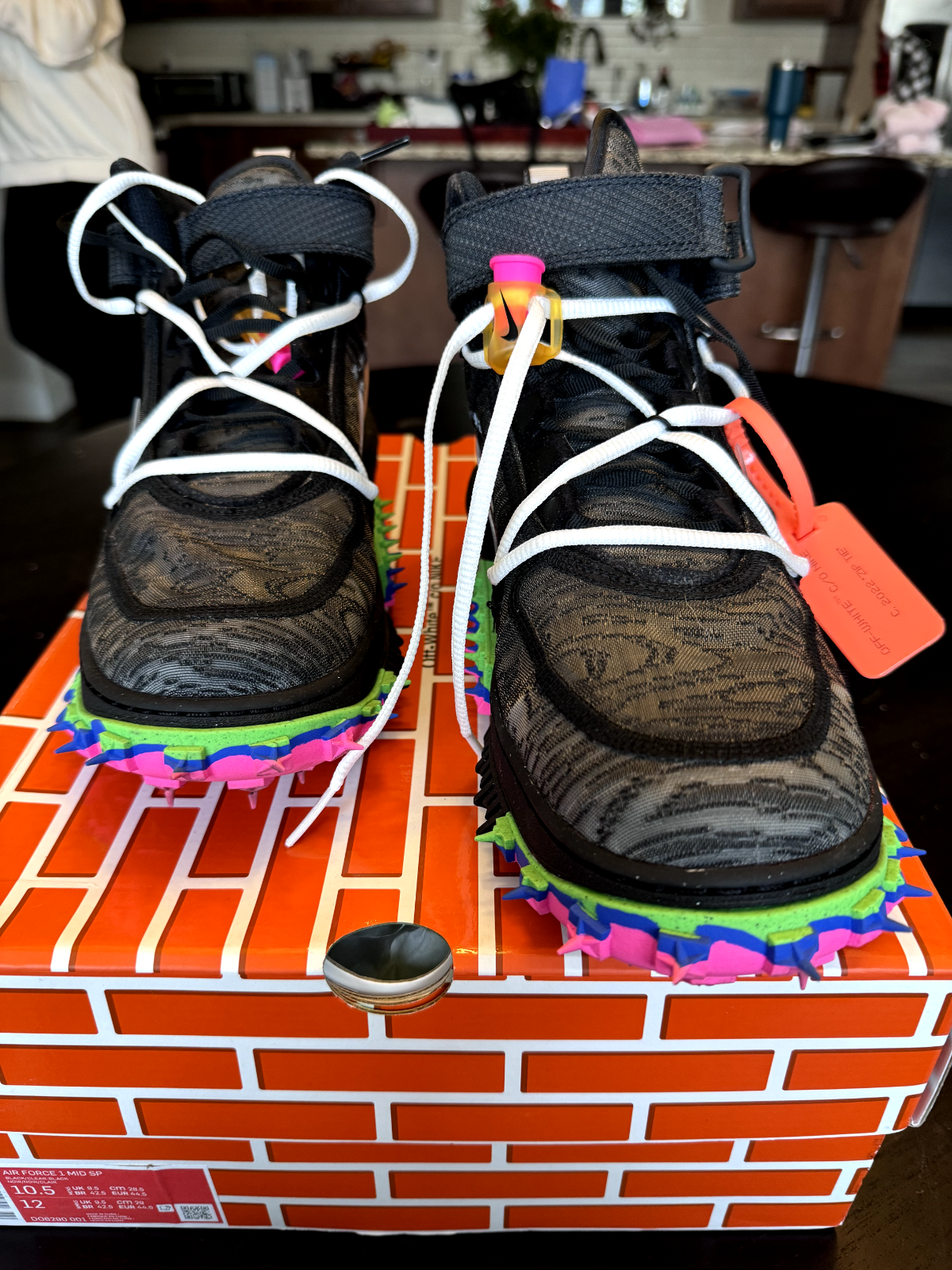 OFF WHITE X NIKE Taglia 10.5 Nike Air Force 1 x Off White Nero 2022