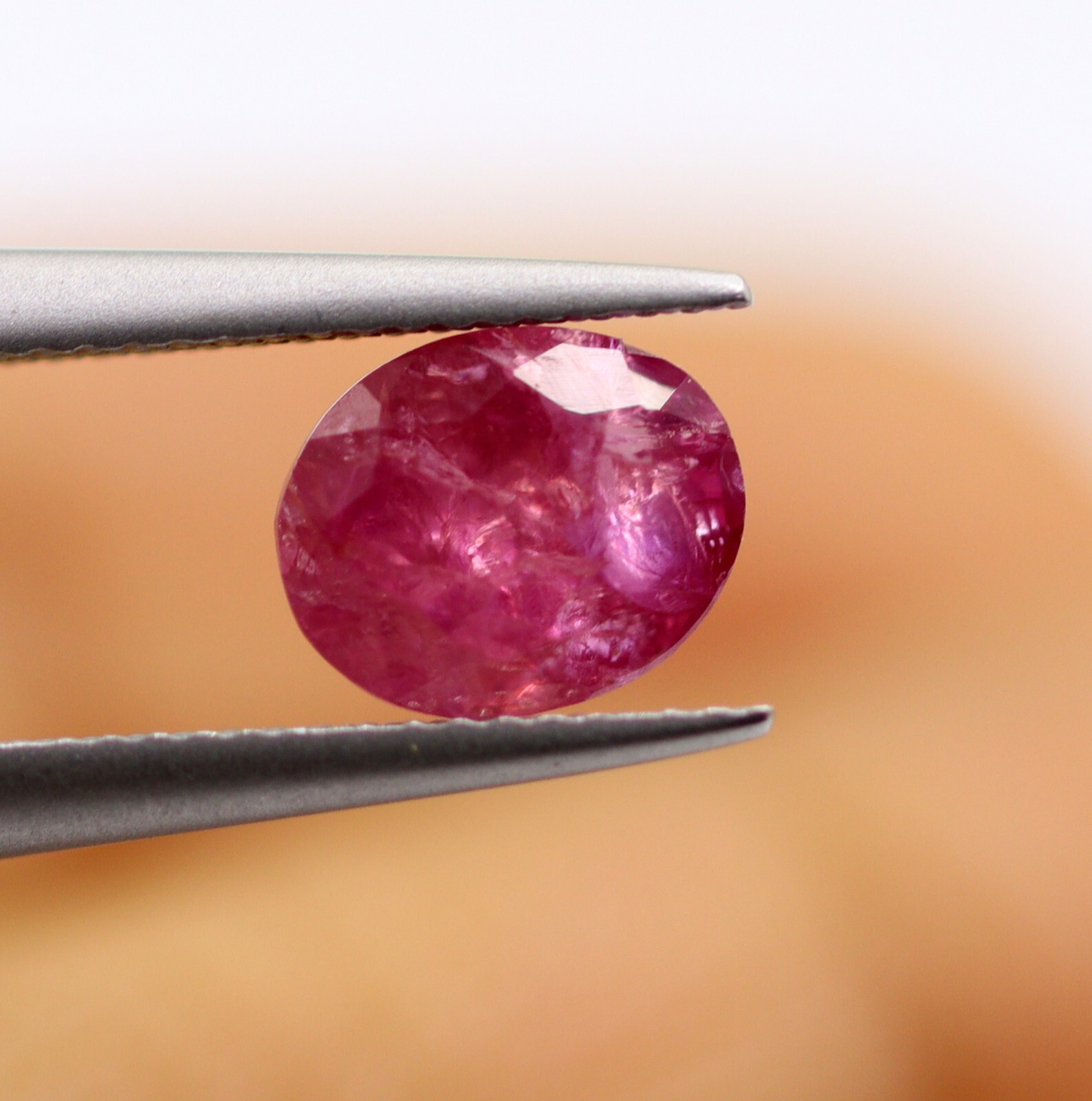Non Traité 0.90 CT Naturel Rose Rubis Terre Extrait Birman Gemme 5 X 4 ...