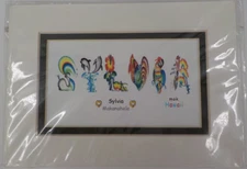 "SYLVIA MAKANAHELE" LETTER ART PRINT ARTIST MATTHEW MOK LONG FENG ZHI 5X7 MATTED