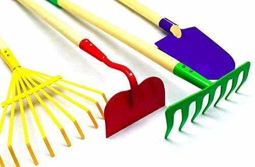 G & F JustForKids Kids Garden Tool Set Toy, Rake, Spade, Hoe and Leaf Rake, r... - Image 4 of 4