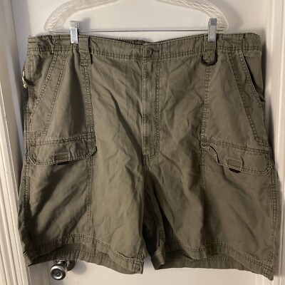 Mens Wrangler Cargo Shorts w Stretch Relaxed Fit Tech Pocket GraySize 48  Waist