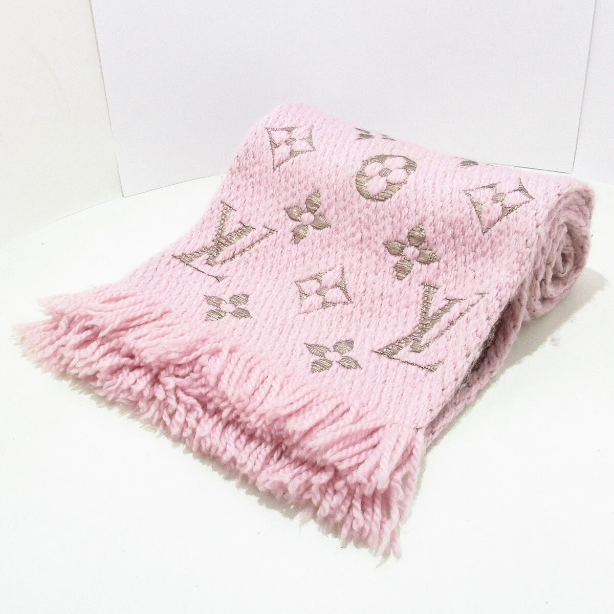 Auth LOUIS VUITTON Echarpe Logomania Shine M70466 Rose Ballerine  