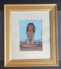 Vtg 1956 GERDA CHRISTOFFERSEN "OODEES" Apache Boy - Framed Color Screen Print