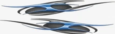 Auto Blue side wrap Car Truck Trailer Graphics Decals Stickers Wrap 2- 100"
