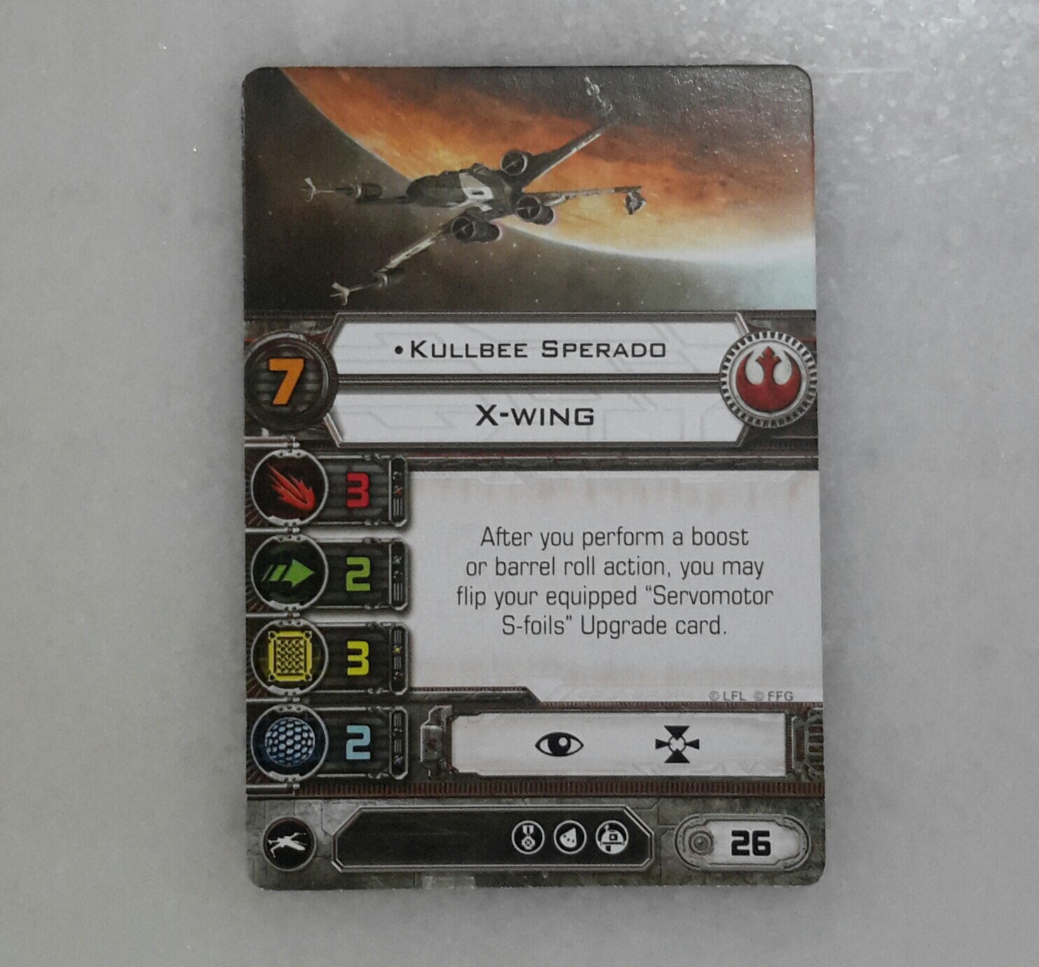 Star Wars XWing Rebel T65 XWing Pilot Card Kullbee Sperado v1.0 eBay