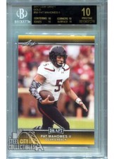 Patrick Mahomes 2017 Leaf Draft #56 Gold Rookie - BGS 10 Pristine Black Label