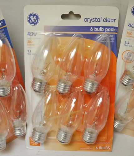 GE et al Crystal Clear 4-6 Bulb Packs, 40 Watt , 1.4yr Life Unopened Packages - Picture 4 of 5