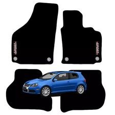 for VW Golf MK5 2007 to 2008 Tailored Carpet Car Mats with logo 4 Round Clips
