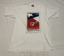 Republic Of Texas Stamp Untied States Postal Service T-Shirt 1986
