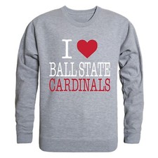 Ball State University Cardinals BSU I Love Crewneck Sweatshirt Sweater