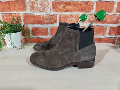 WOMANS FAT FACE UK EU 39 DARK GREY SUDED FLAT ANKLE CHELSEA SMART CASUAL  BOOTS UK