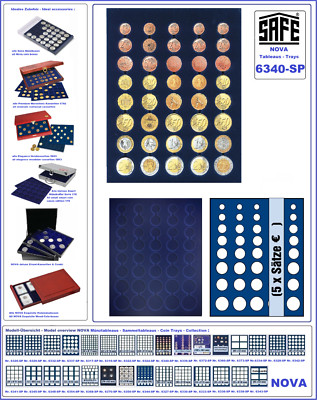 SAFE Münztableaus 6340-SP Einlage 5 Euro Kursmünzensätze 1 2 5 10 20 50 C 1 2  