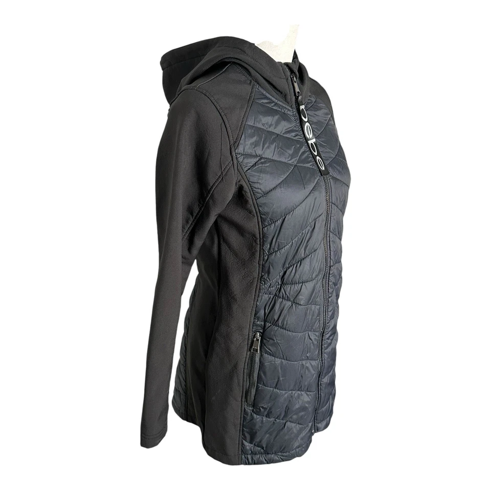 Chaqueta de trinchera Bebe Sport acolchada acolchada acolchada polar negra talla pequeña Foto 3 de 4