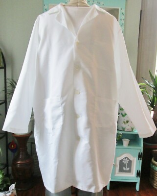 Best Medical L/S Men Lab Coat Button 3 Pocket 42'' Length Sz XS - 2X White