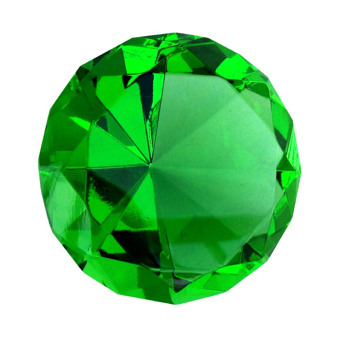 Giant 60mm Cut Glass Emerald Green Diamond Jewel Paperweight Giant 60mm Cut Glass Emerald Green Diamond Jewel Paperweight
