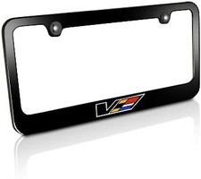 Cadillac V Series Logo Black Zinc Metal License Plate Frame Official Licensed