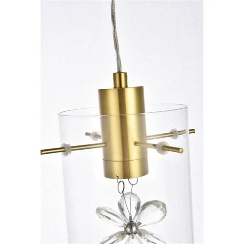 Elegant Lighting Hana 1-Light Aluminum Glass and Metal Pendant in Gold - Picture 5 of 8