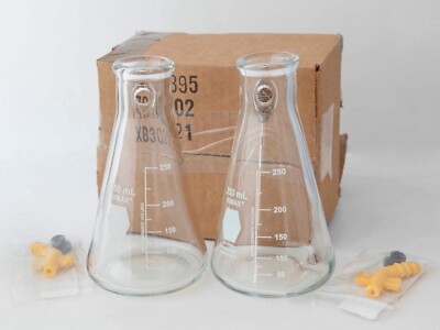 2 Kimble 27065-250 KIMAX 250mL Heavy Wall Filtering Flask w/ Detachable Side Arm