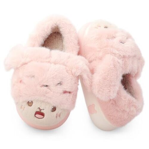 Girls Boys Slippers Warm Toddler Slippers Soft 12.5-13 Little Kid Pink Rabbit