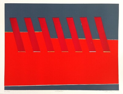 Farbholzschnitt  Peter Lang  Kalender-Oktober  Format: ca. B=70 x H=53 cm