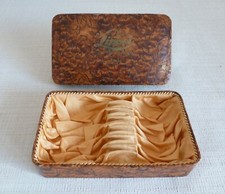 alter kleiner Besteckkasten für 6 TL oä. - Pappe in Holzoptik - ca. 1920
