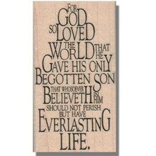 NUEVO Para Dios Tan Amado El Mundo, SELLO DE GOMA, Jesucristo, Religioso, Frase
