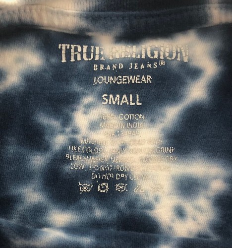 True Religion Boys S Kids T-shirt Buddha Logo Guitar Blue Tie Dye Loungewear - Picture 3 of 7