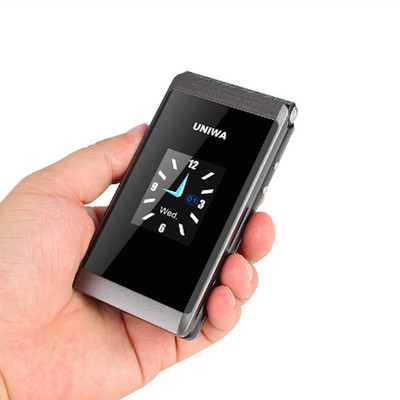 Unlocked Old Man Flip Mobile Phone GSM Dual Sim Senior Big Push-Button Clock Scr
