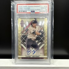 2025 Topps Transcendent Icons Chrome Corey Seager Rangers #CS Auto 1/1 PSA 10