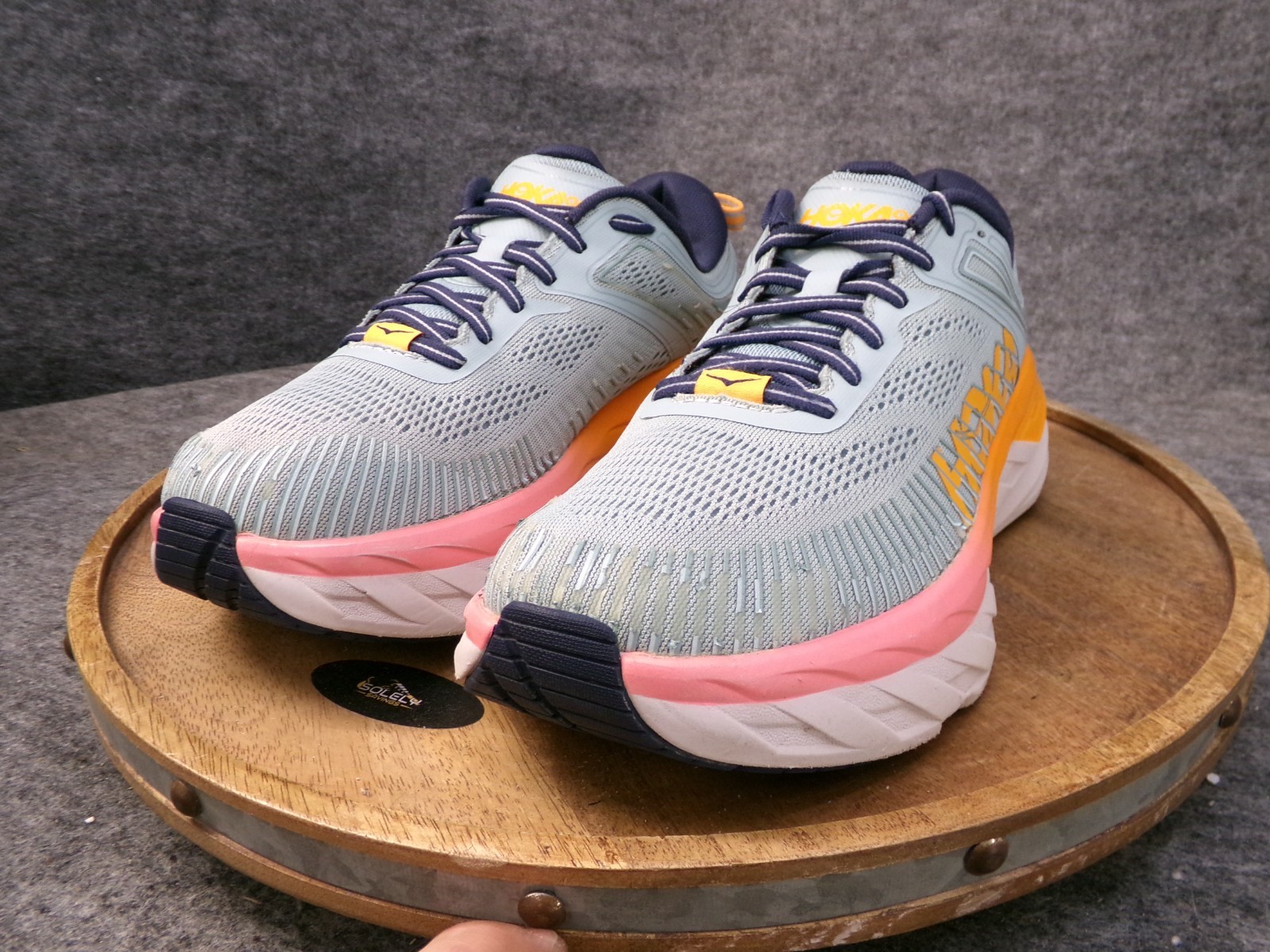 Hoka One One Bondi 7 Womens Size 9.5 D 1110531 BHBI Blue Running Shoes Sneakers thumbnail 3