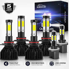 For Gmc Sierra 2500 Hd 2001-2002 6500k Front Led Headlight Fog Light Bulbs Kit For Gmc Sierra 2500 Hd 2001-2002 6500k Front Led Headlight Fog Light Bulbs Kit