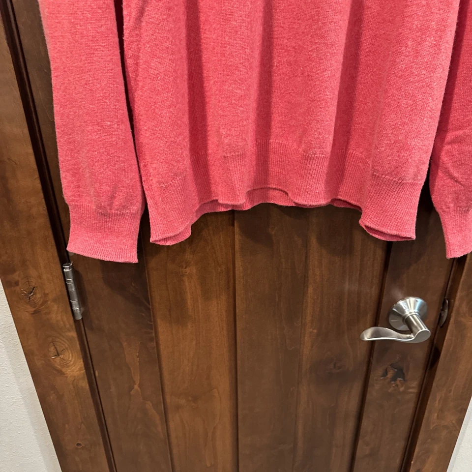 Suéter Brooks Brothers Cachemira Italiana Cuello en V Talla XXL 2XL Coral Foto 4 de 4