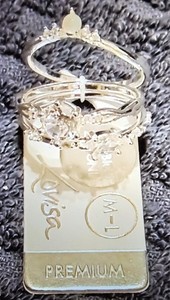 Lovisa Silver-tone Cubic Zirconia Band Ring Set M-L Clear Stone NWT 