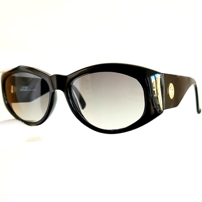 occhiali da sole VERSACE 4V4 oval sunglasses vintage mask rare gold black Biggie