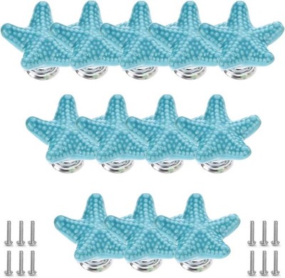 Starfish Drawer Knobs Coastal Kitchen Cabinet Knos Beach Themeb Knob Ceramic