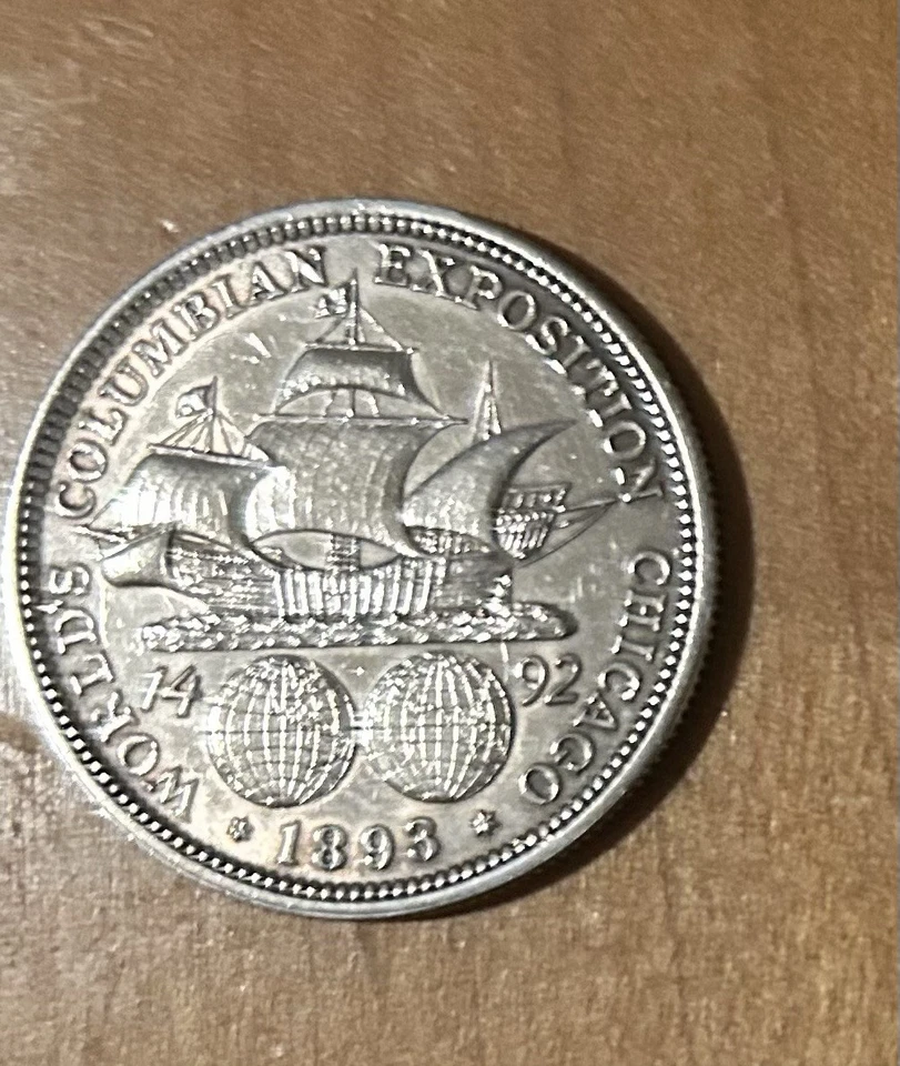 (3) 1893 Colombian Exposition 90% Silver Half Dollars - Very Good Condition - Image 4 of 4