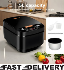 5L Smart Electric Rice Cooker 1000W – Non-Stick Pot, Steamer & 24H Keep Warm LCD