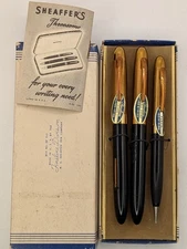 Sheaffer Black Fineline Threesome Fountain Pen Ballpoint Pencil Appears Unused