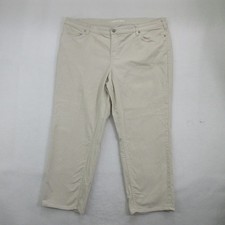 Lands' End Women's Pants Size 22W Mid Rise Straight Leg Corduroy Beige